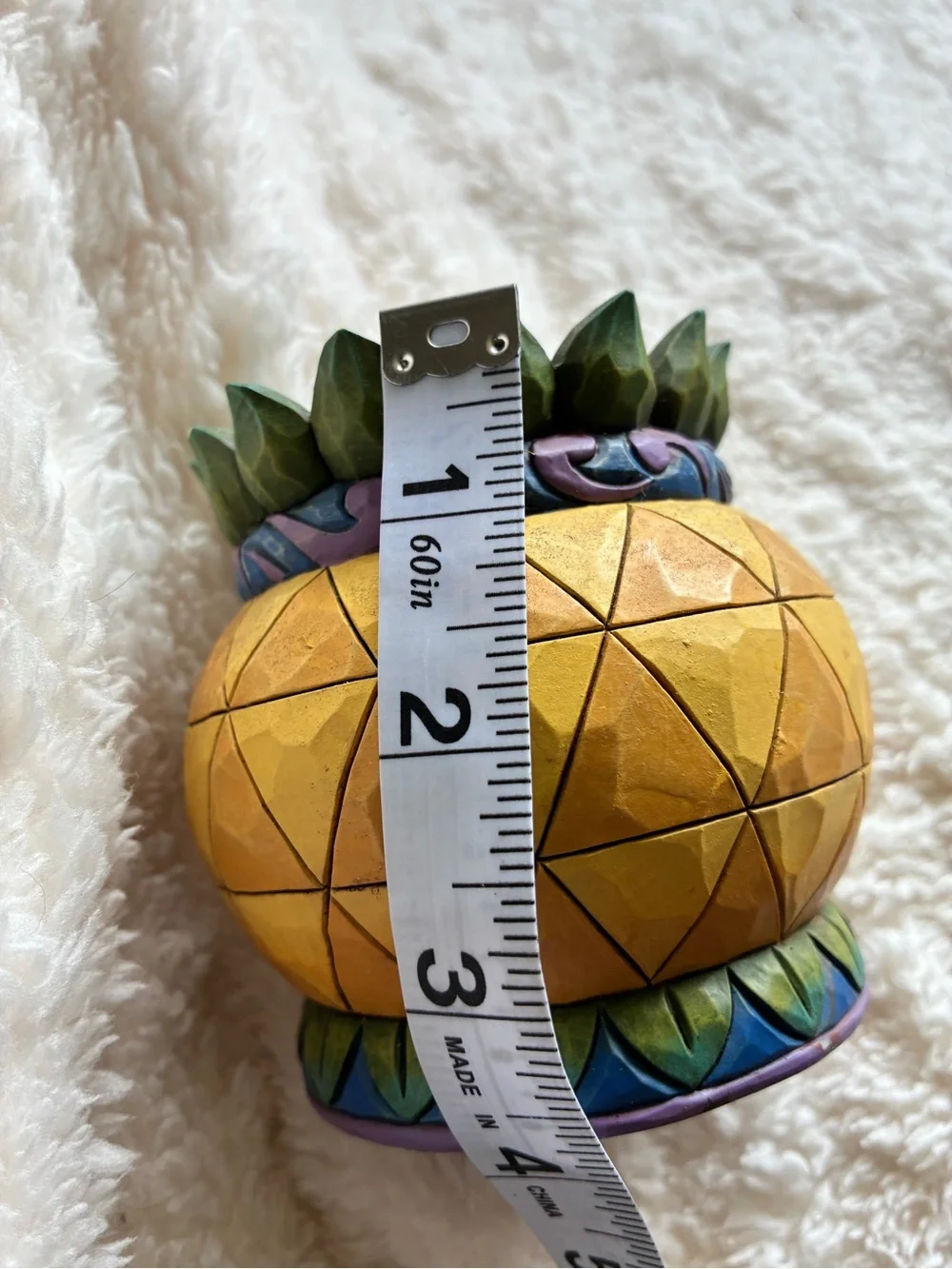 Jim Shore Yellow & Green Pineapple Accent tea light or small pillar candle.